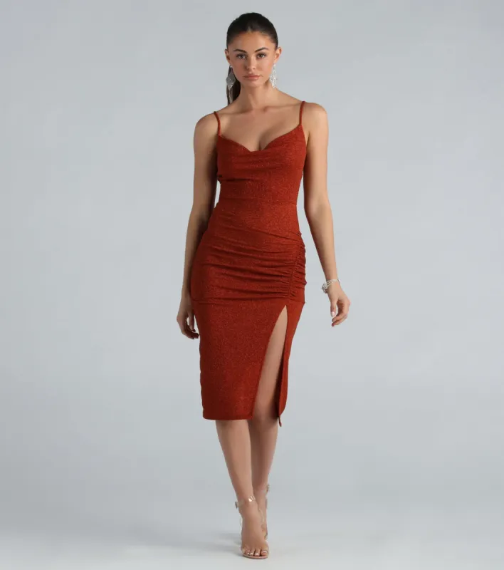 Glitter Queen Ruched Midi Dress sold by Windsor