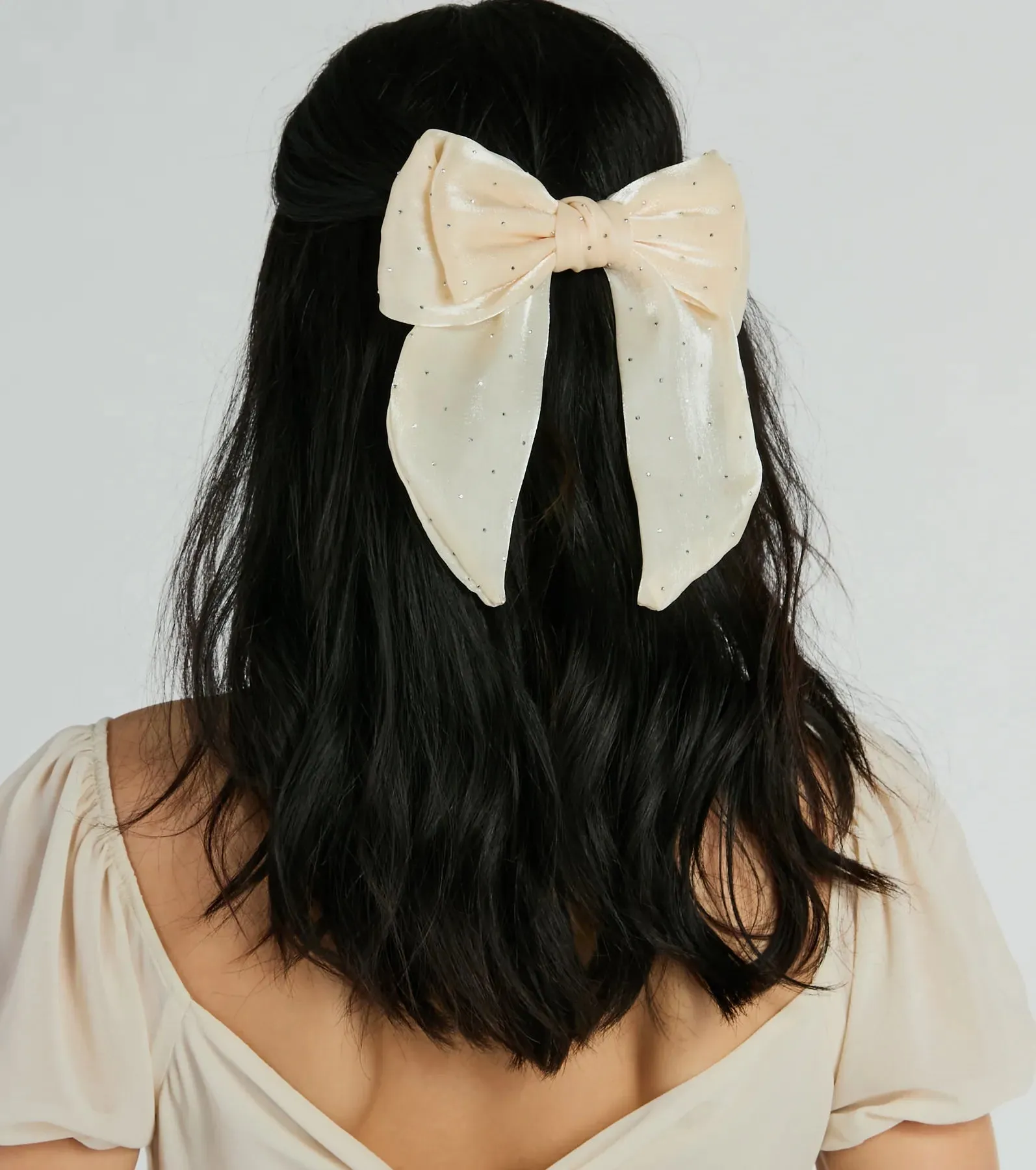 Sweet Pop Rhinestone Hair Bow Barrette sold by Windsor