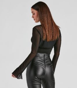 Sheer Mesh Flared Sleeve Bolero sold by Windsor