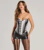 Anti-Hero Babe Checkered Diamond Strapless Corset Top sold by Windsor