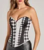 Anti-Hero Babe Checkered Diamond Strapless Corset Top sold by Windsor