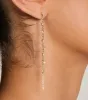 Dainty Glamour Rhinestone Linear Earrings sold by Windsor