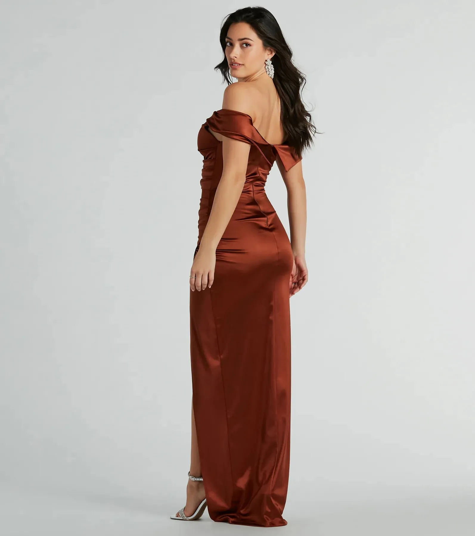 Maeva Formal Satin Off-The-Shoulder Dress sold by Windsor product image thumbnail 2