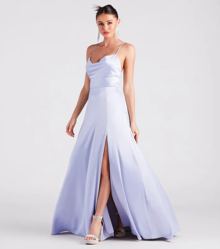 Allura Formal Satin A-Line Dress sold by Windsor