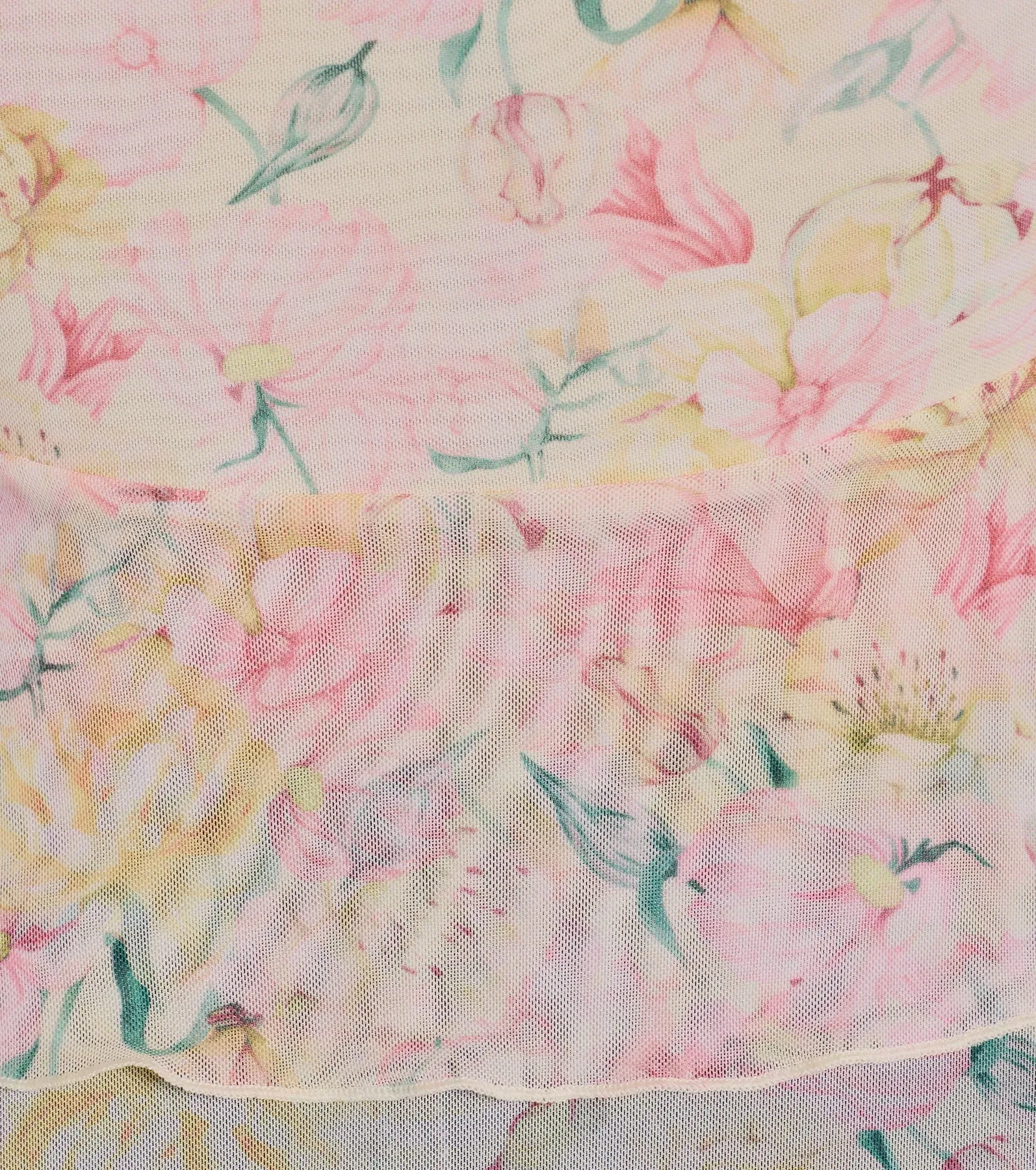 Flirty Ruffled Floral Mesh Lace Trim Top sold by Windsor product image thumbnail 4