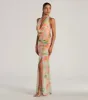 Bohemain Charm Halter Open Back Tie Dye Maxi Dress sold by Windsor