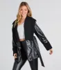 Can't Wait Faux Sherpa Leather Trench Coat sold by Windsor
