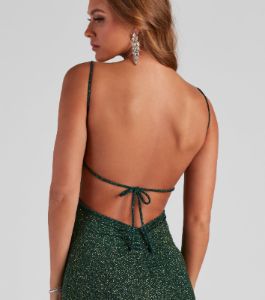 CLEARANCE - Irene Formal Backless Glitter Mermaid Dress sold by Windsor
