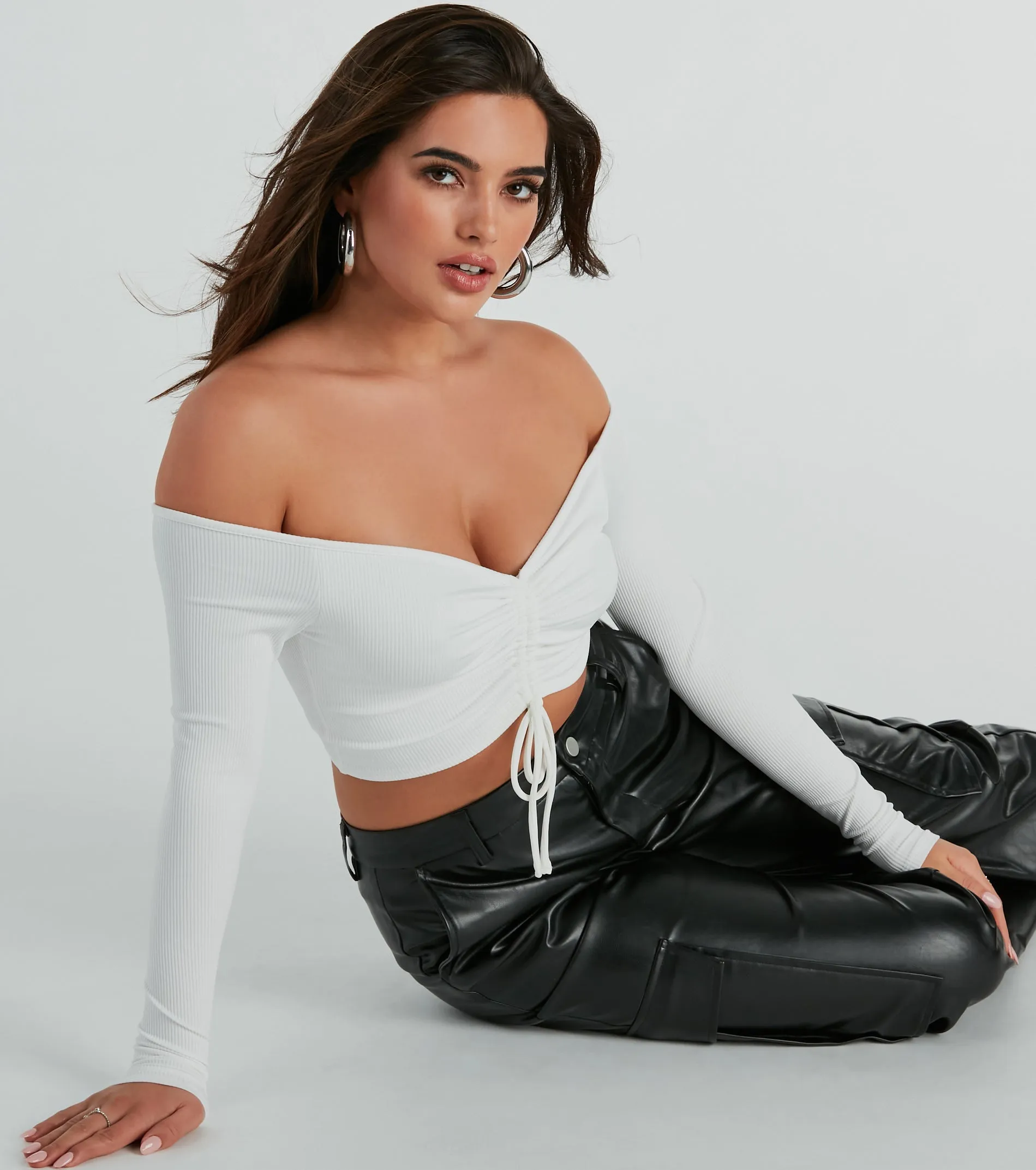 Nothing Sweeter Off-The-Shoulder Crop Top sold by Windsor product image thumbnail 4