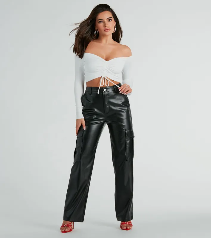 Nothing Sweeter Off-The-Shoulder Crop Top sold by Windsor