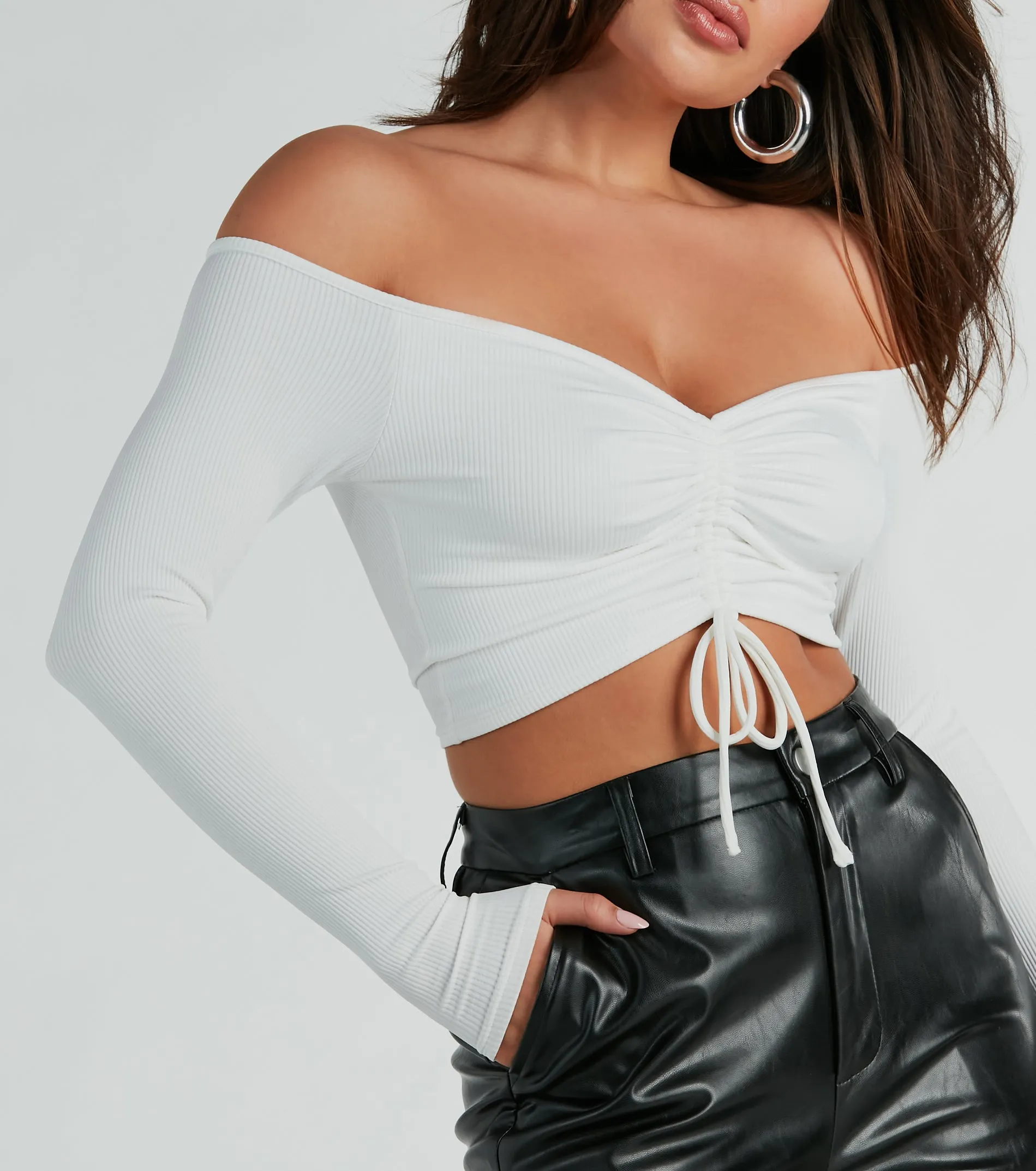 Nothing Sweeter Off-The-Shoulder Crop Top sold by Windsor product image thumbnail 3