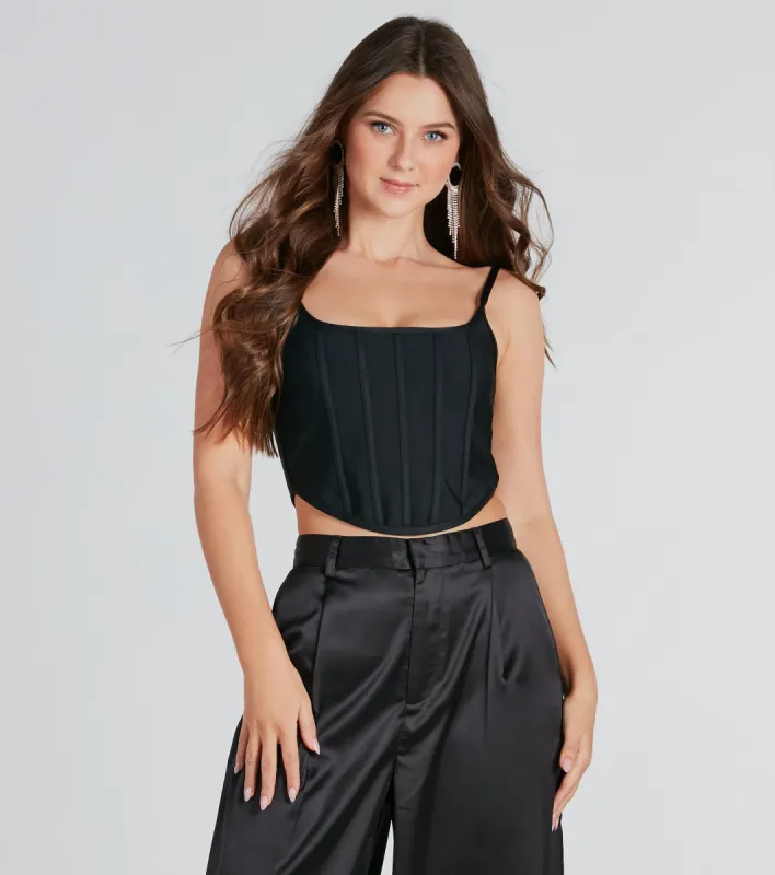 Pour It Up Bandage Knit Corset Top sold by Windsor