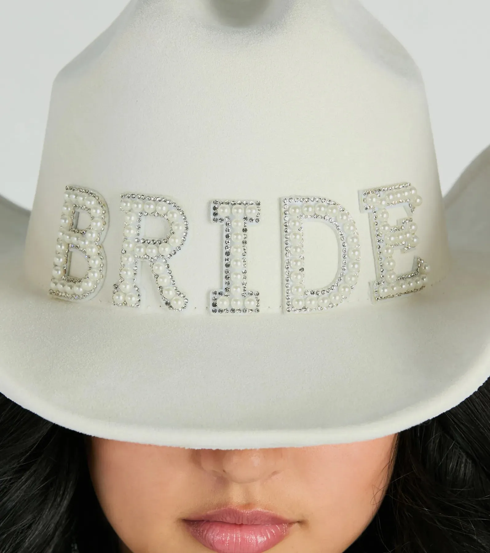 Faux Pearl Bride Cowboy Hat sold by Windsor product image thumbnail 3
