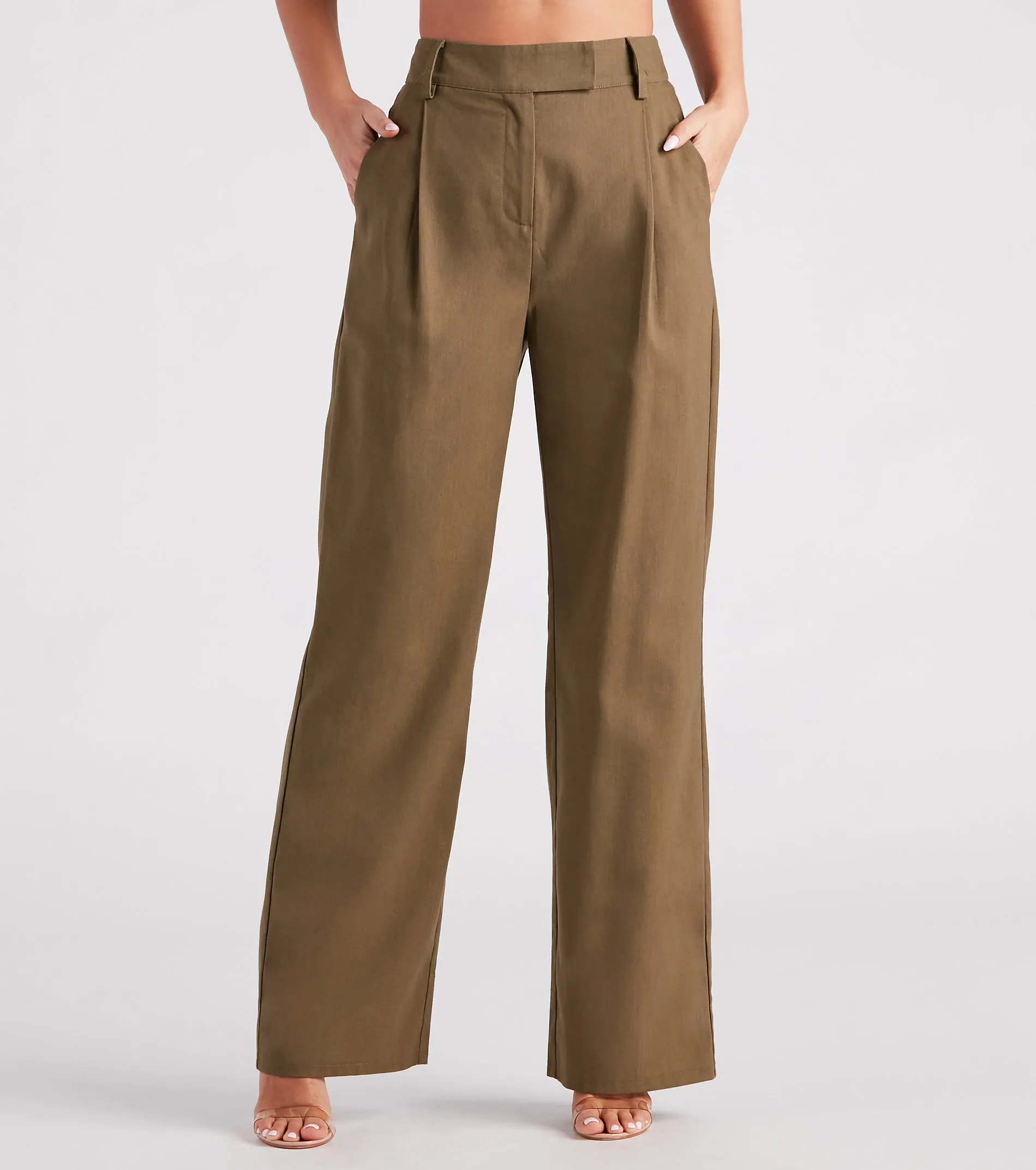 Make The Shift Linen Wide-Leg Trouser Pants sold by Windsor