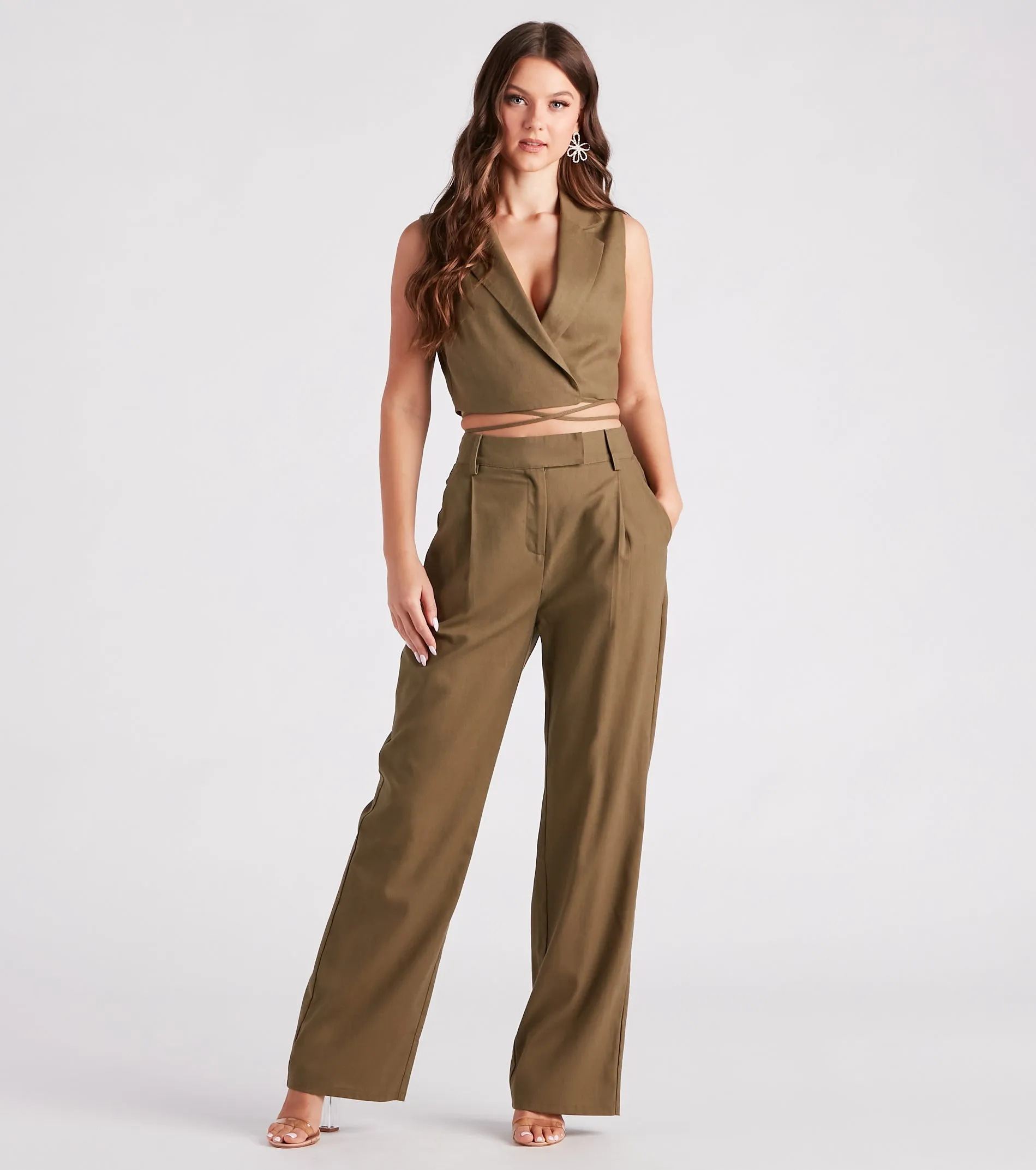 Make The Shift Linen Wide-Leg Trouser Pants sold by Windsor product image thumbnail 2
