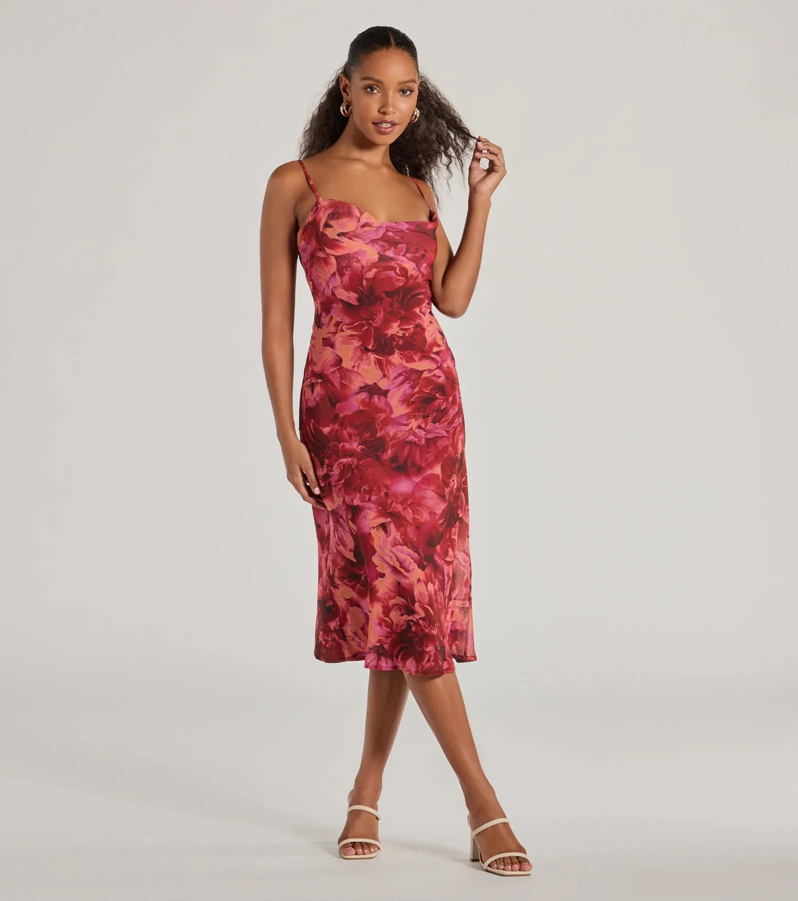 Looking Pretty In Floral Chiffon Midi Dress sold by Windsor product image thumbnail 4