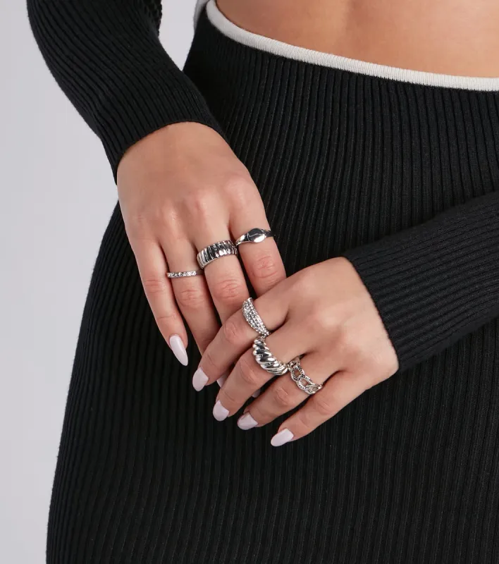 Luxe Bling Six-Pack Ring Set sold by Windsor