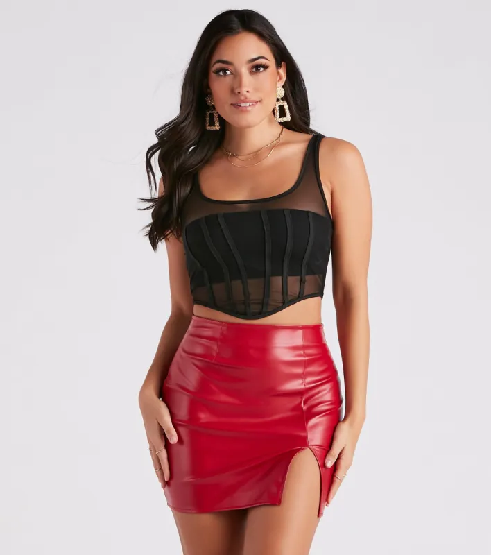 Night Out Mood Sheer Bustier Top sold by Windsor
