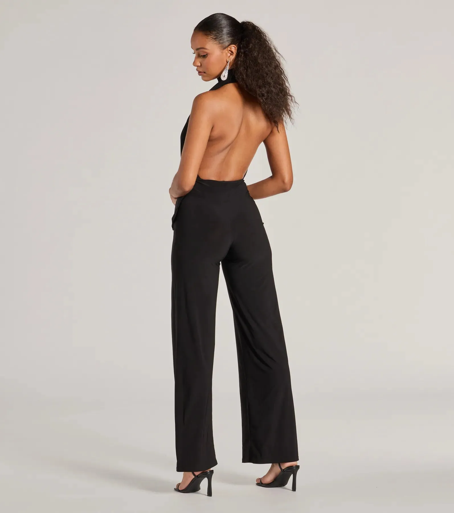 Chic Position Plunge Scarf Straight-Leg Jumpsuit sold by Windsor product image thumbnail 2