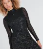 Dazzling Starlet Sequin Long Sleeve Mini Dress sold by Windsor