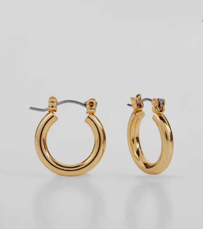 Notable Shine 14K Gold Plated Mini Hoop Earrings sold by Windsor
