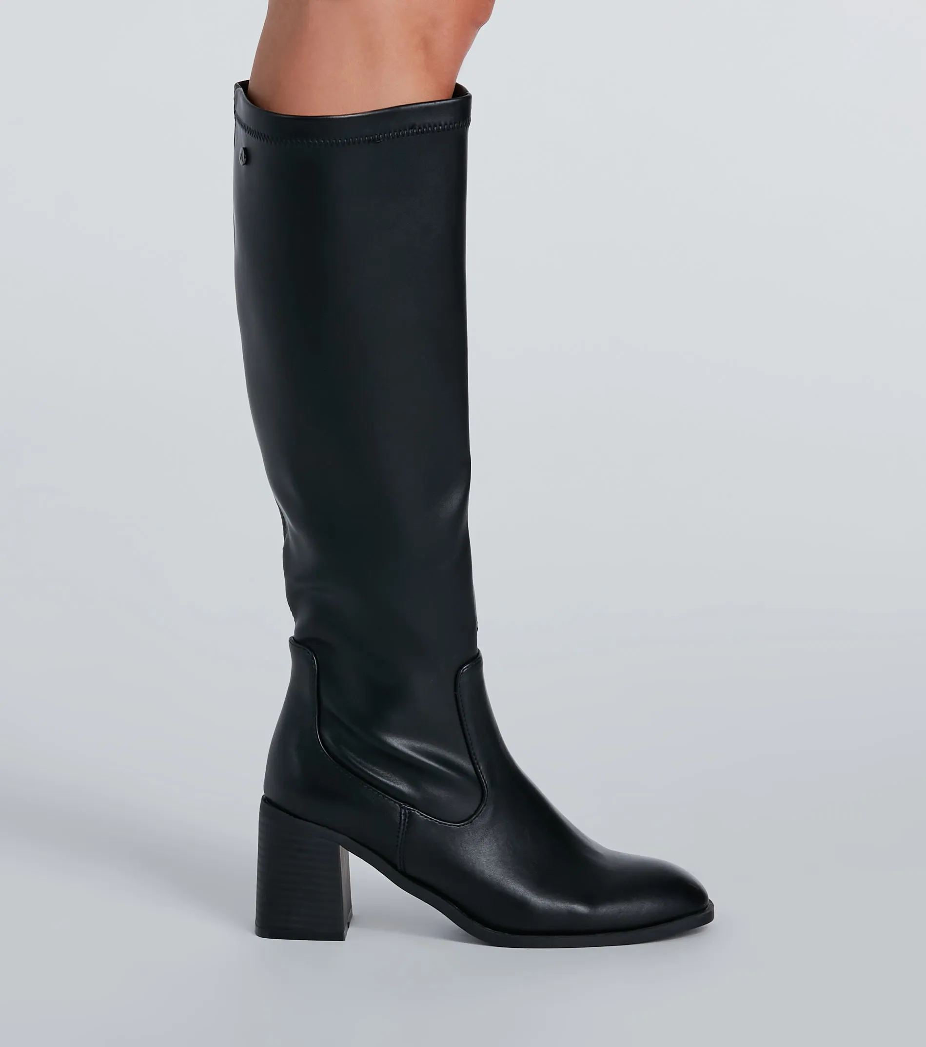 Sleek Strut Faux Leather Fitted Knee-High Boots sold by Windsor product image thumbnail 3