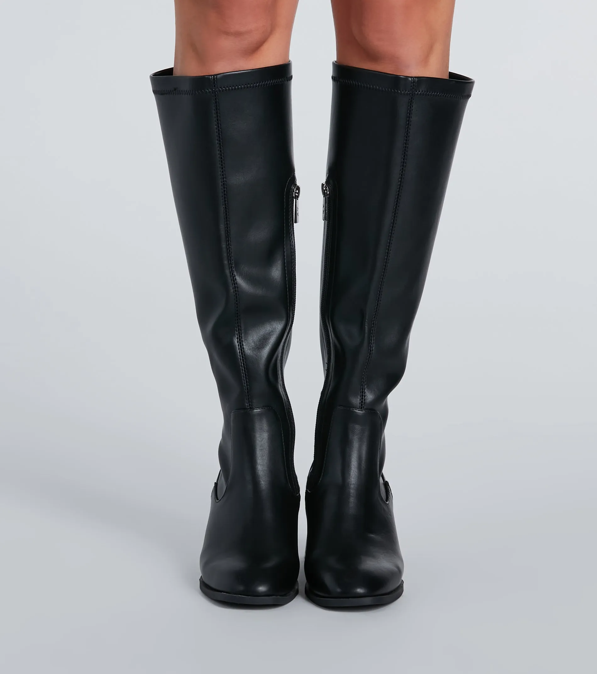 Sleek Strut Faux Leather Fitted Knee-High Boots sold by Windsor product image thumbnail 2