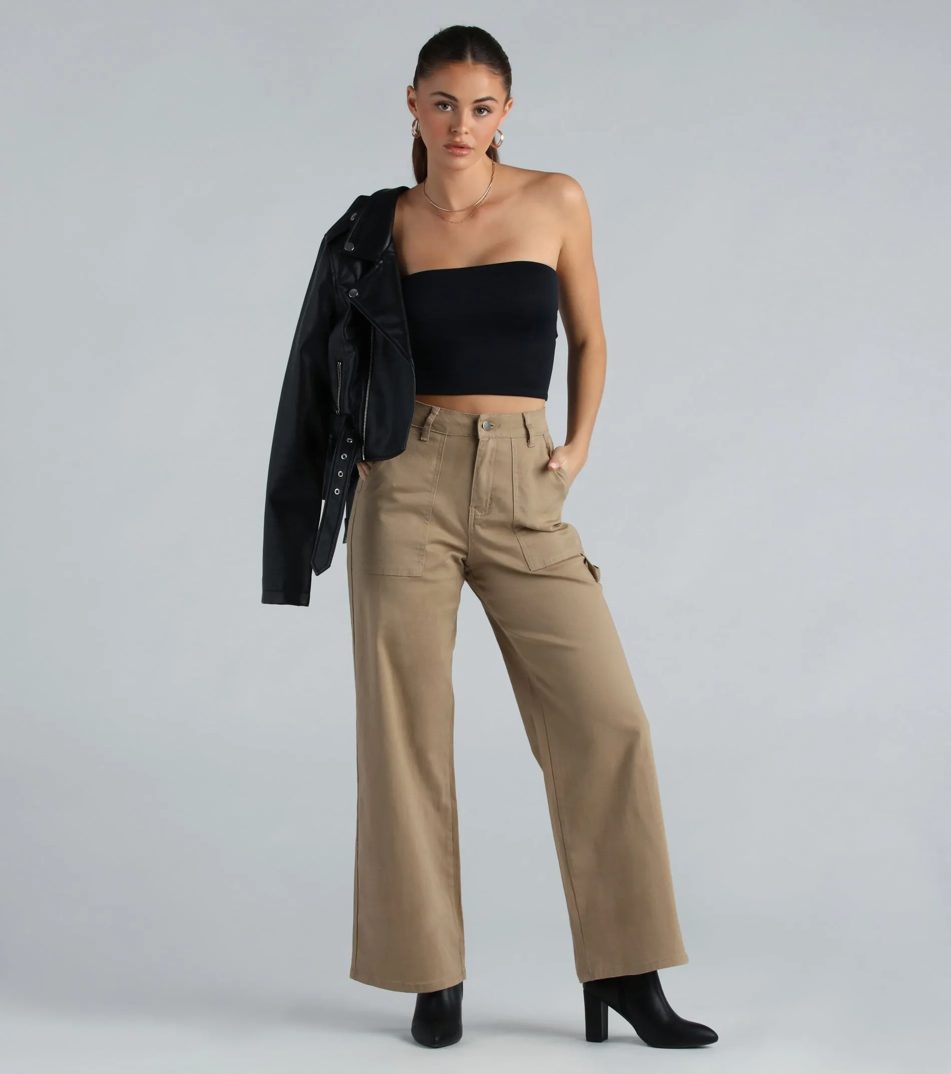 High-Rise Wide-Leg Carpenter Pants sold by Windsor product image thumbnail 2