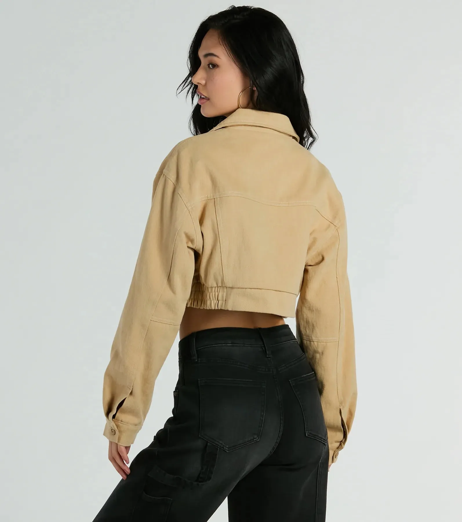 Never Average Cinched Crop Bomber Jacket sold by Windsor product image thumbnail 3