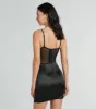 Sexy Chic Ruched Satin And Mesh Corset Mini Dress sold by Windsor