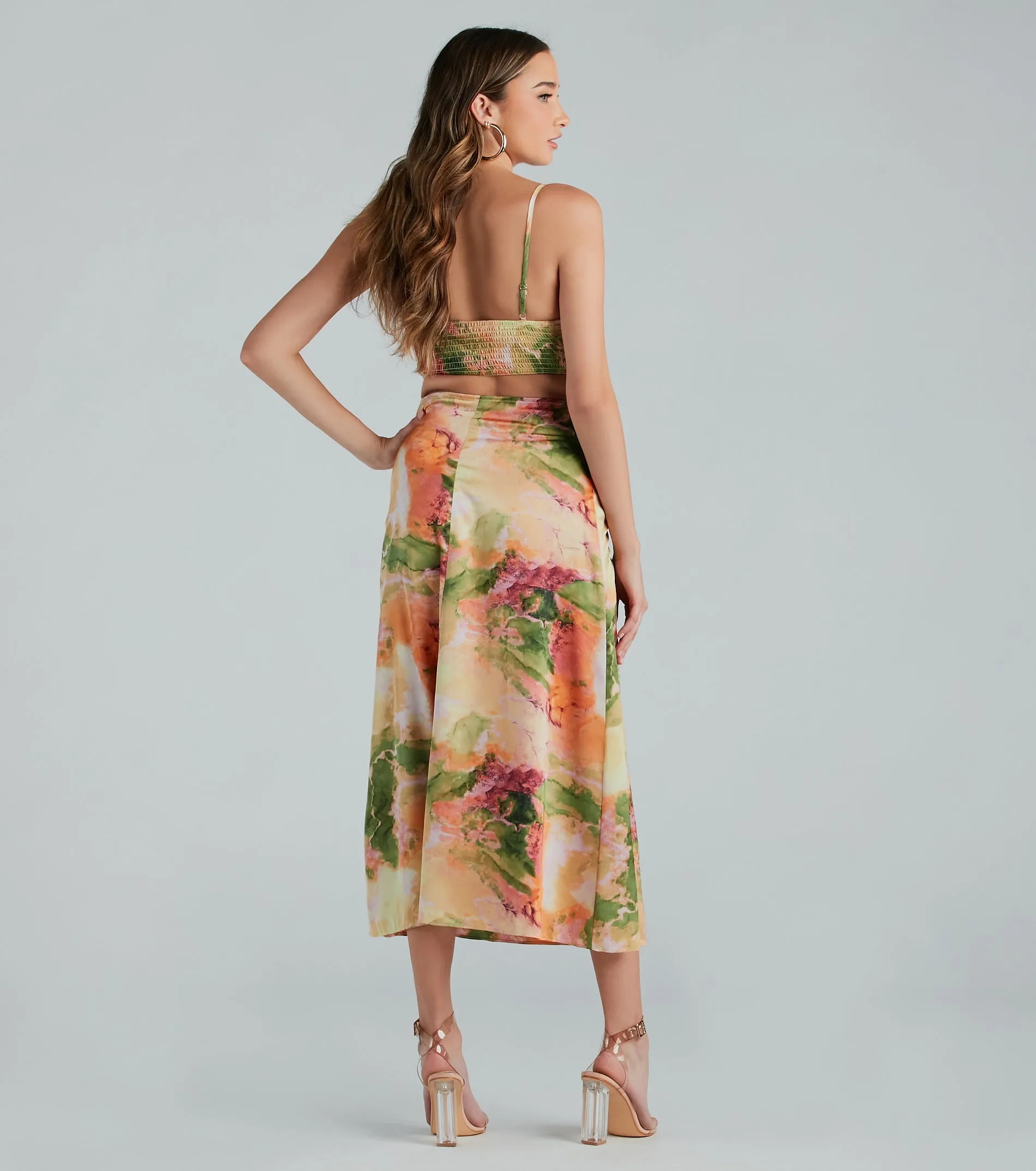 Stunning Standout Marble Print Satin Midi Dress sold by Windsor product image thumbnail 2