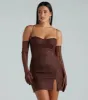 Main Attraction Glitter Mini Dress And Gloves Set sold by Windsor