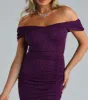 Feeling Sparkly Glitter Off The Shoulder Dress sold by Windsor