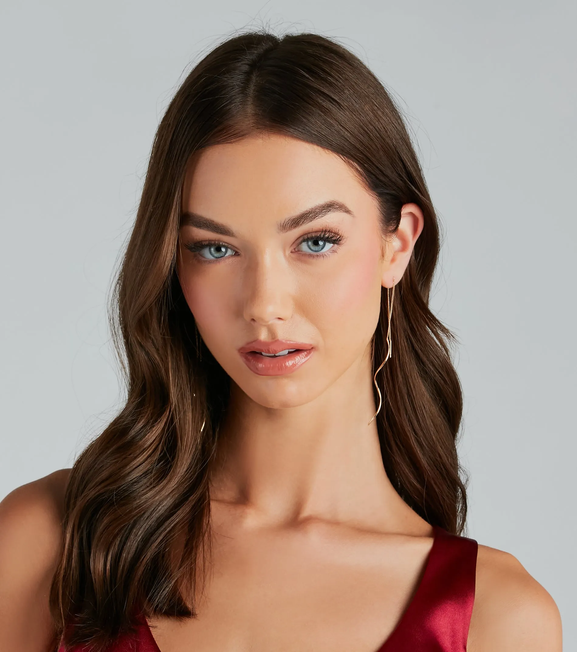 Minimalistic Girl Chain Thread Earrings sold by Windsor