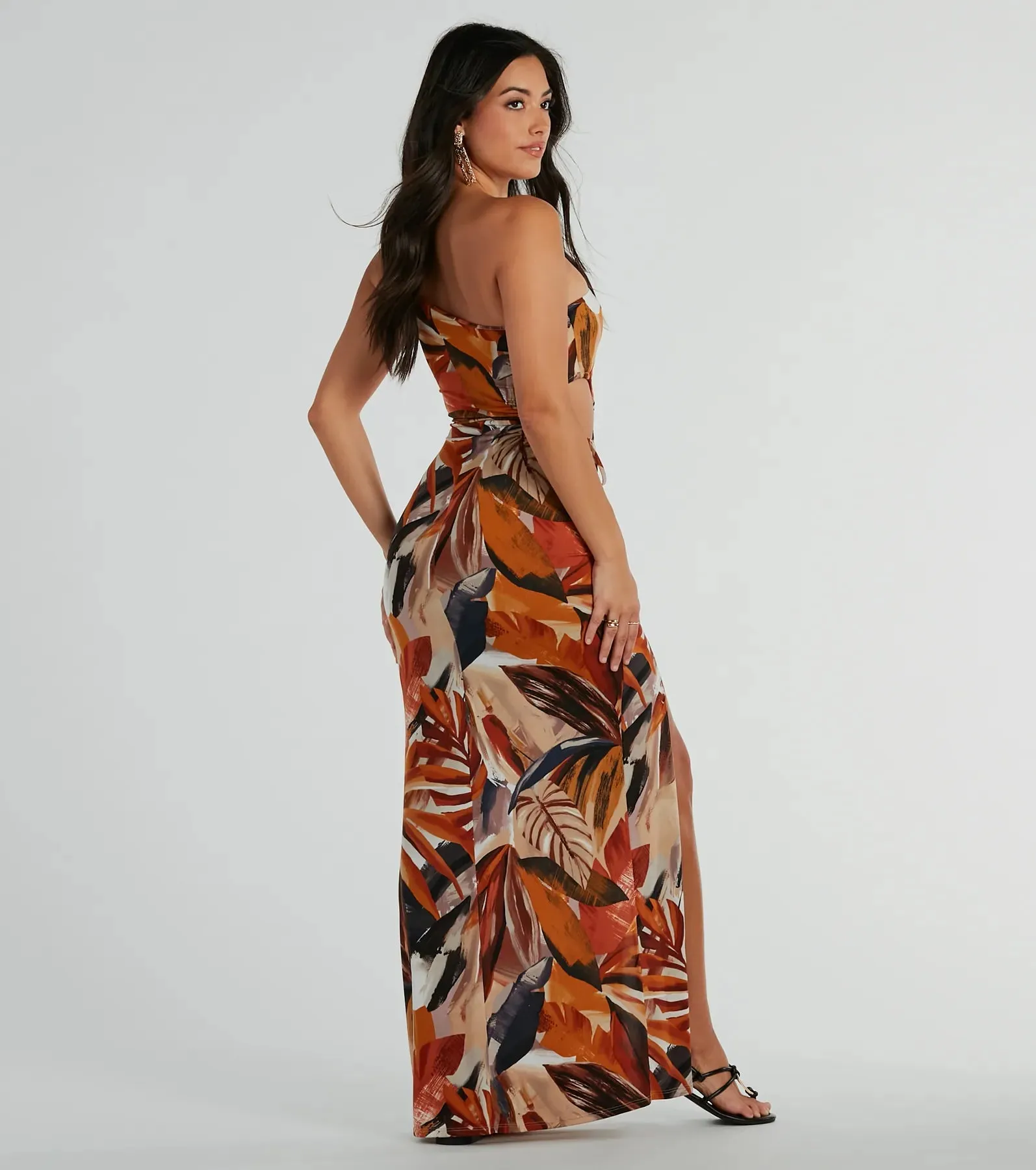 Pretty In Paradise One-Shoulder Tropical Maxi Dress sold by Windsor product image thumbnail 2