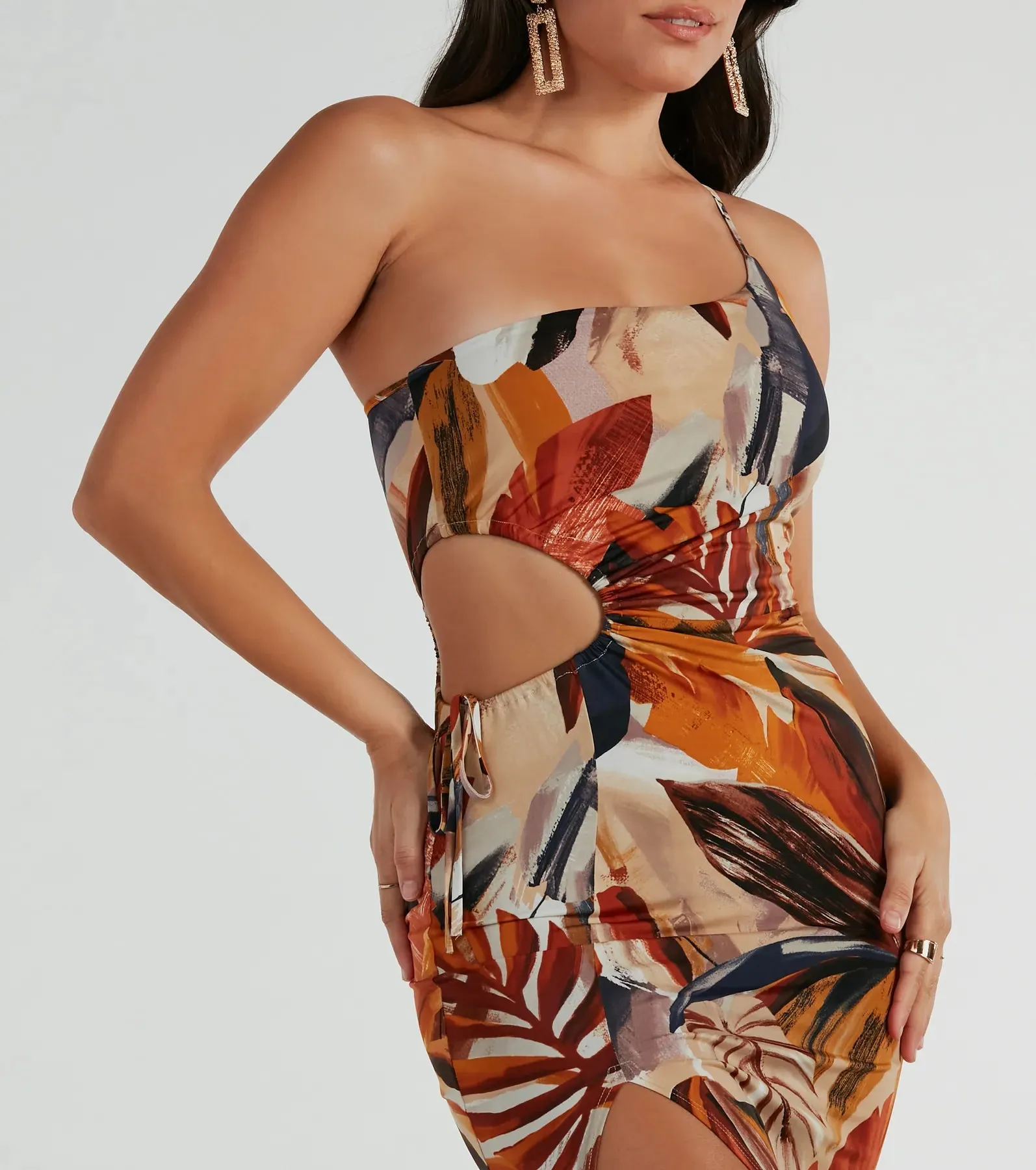 Pretty In Paradise One-Shoulder Tropical Maxi Dress sold by Windsor product image thumbnail 3