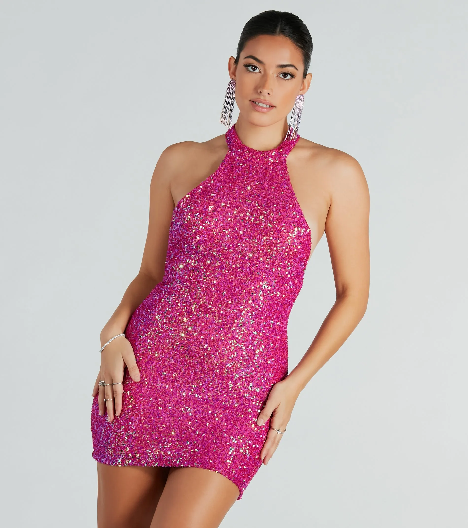 Cheers To Glamour Sequin Backless Mini Dress sold by Windsor product image thumbnail 3
