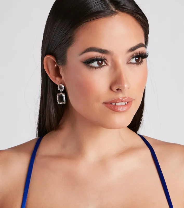 Clearly Glam Rhinestone Earrings sold by Windsor