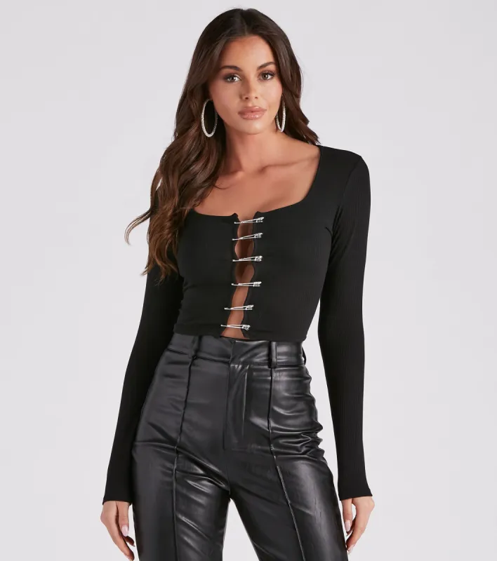 CLEARANCE - A Girls Gotta Shine Knit Crop Top sold by Windsor