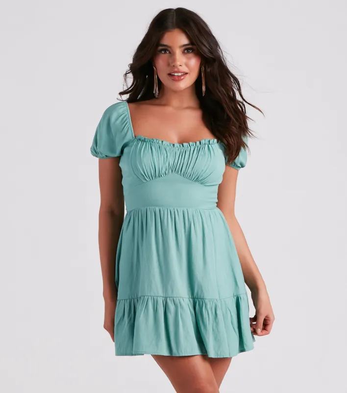 Sweet Like Honey Linen Skater Dress sold by Windsor