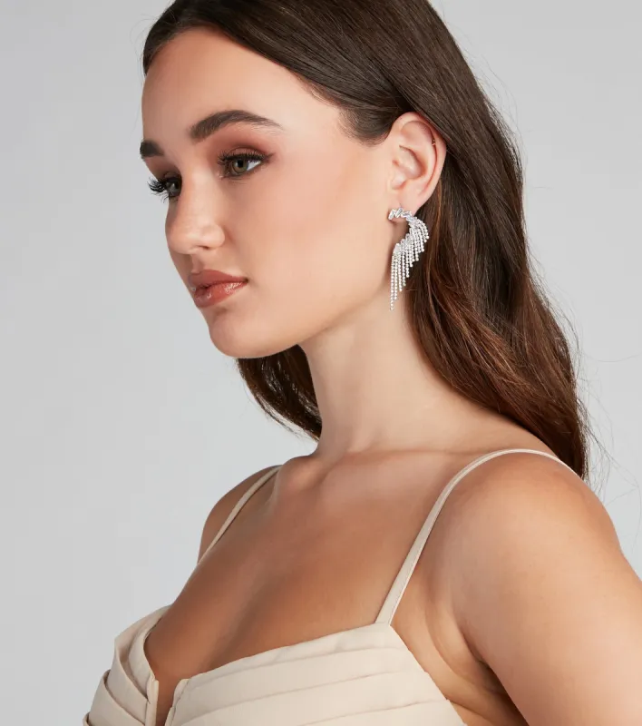 Angel Wings Rhinestone Earrings sold by Windsor