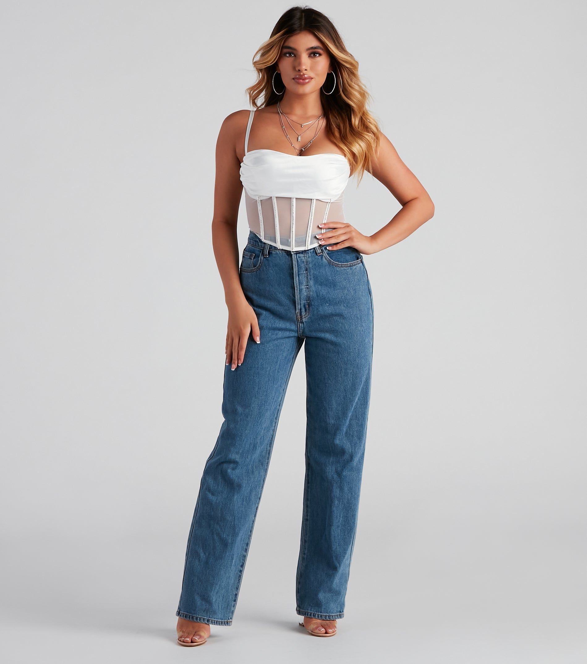 Major Glam Moves Rhinestone Bustier sold by Windsor product image thumbnail 3