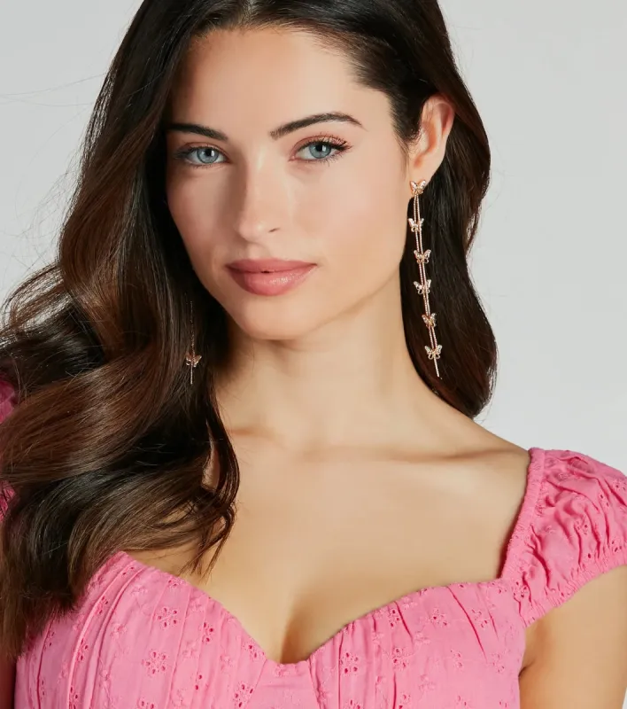Butterfly Dreamer Long Charm Earrings sold by Windsor