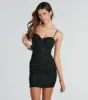 Unreal Stunner Mesh Rhinestone Mini Dress sold by Windsor