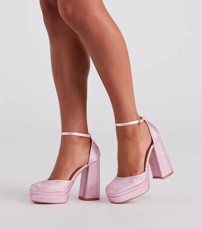 Glam Diva Rhinestone Platform Heels sold by Windsor