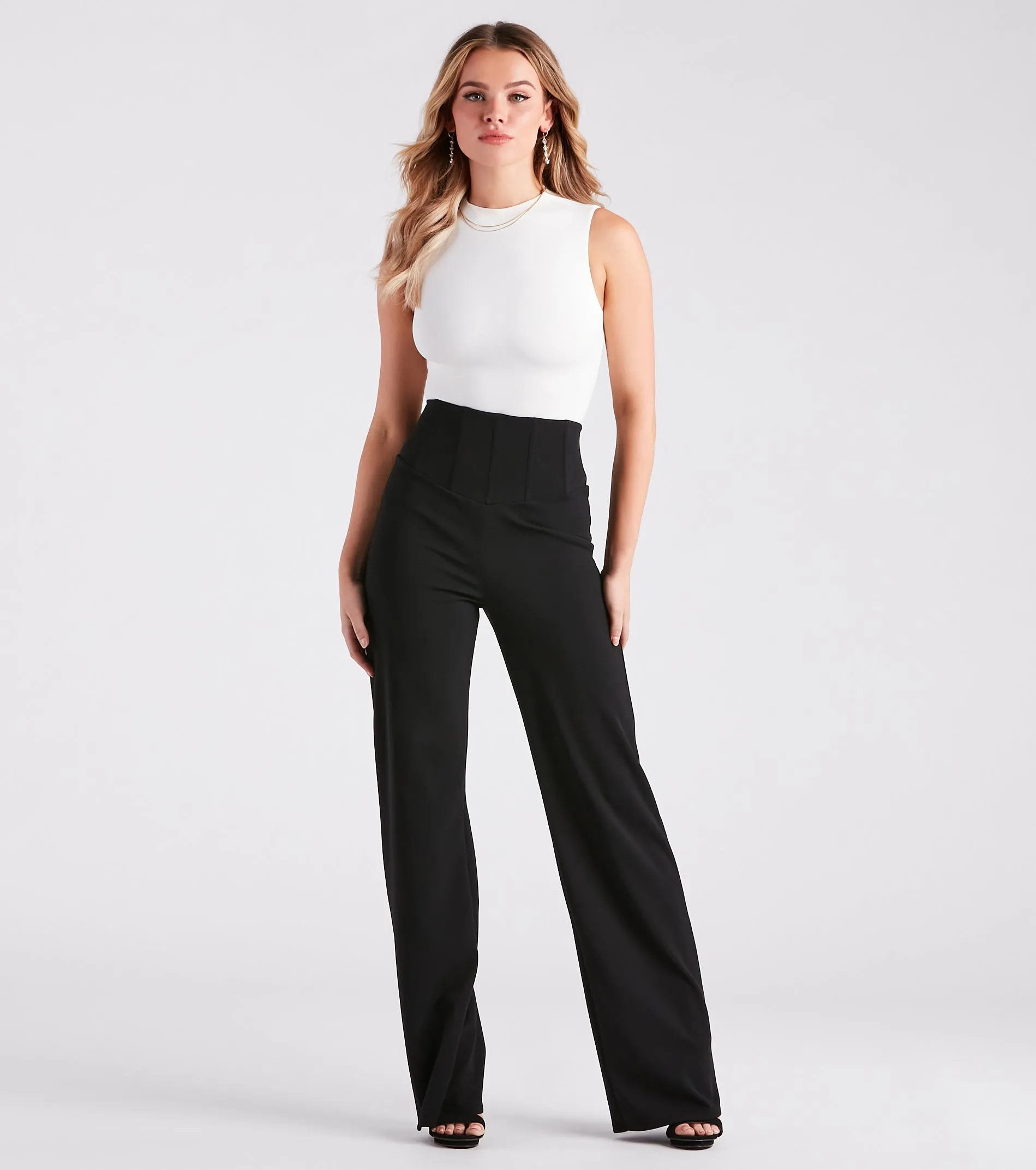 Cinch It Together Crepe Corset Trouser Pants sold by Windsor product image thumbnail 2