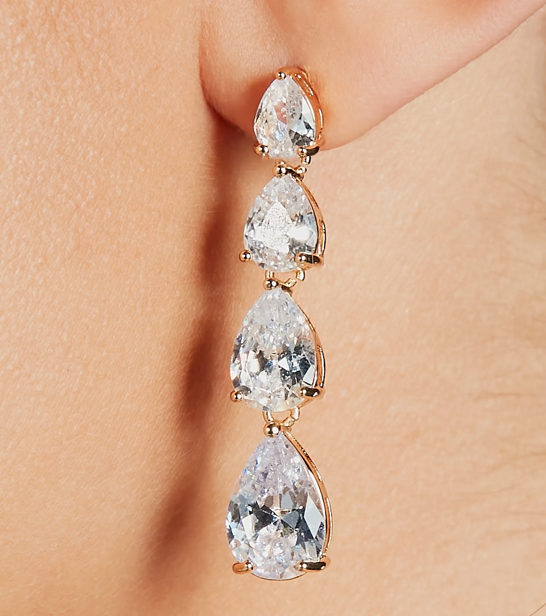 Sparkly Perfection Rhinestone Duster Earrings sold by Windsor