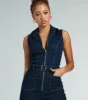 Retro Vibes Belted Flared-Leg Denim Jumpsuit sold by Windsor