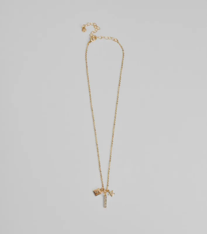 Glam Wish Rhinestone Celestial Charm Necklace sold by Windsor