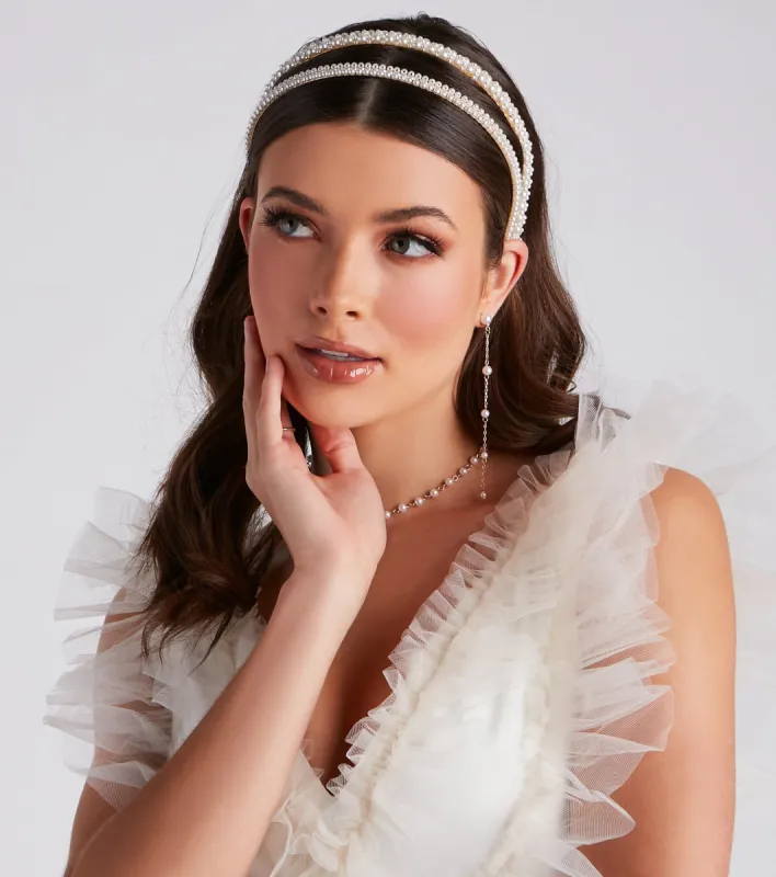 Keep It Neat Faux Pearl Headband Set sold by Windsor
